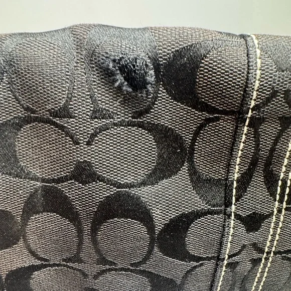 Coach Signature Shoulder Bag Crossbody Black Monogram Canvas & Leather #10082 - Picture 11 of 11